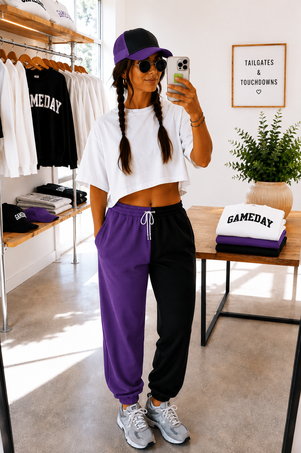 Purple and Black Two-Tone Pants Blank