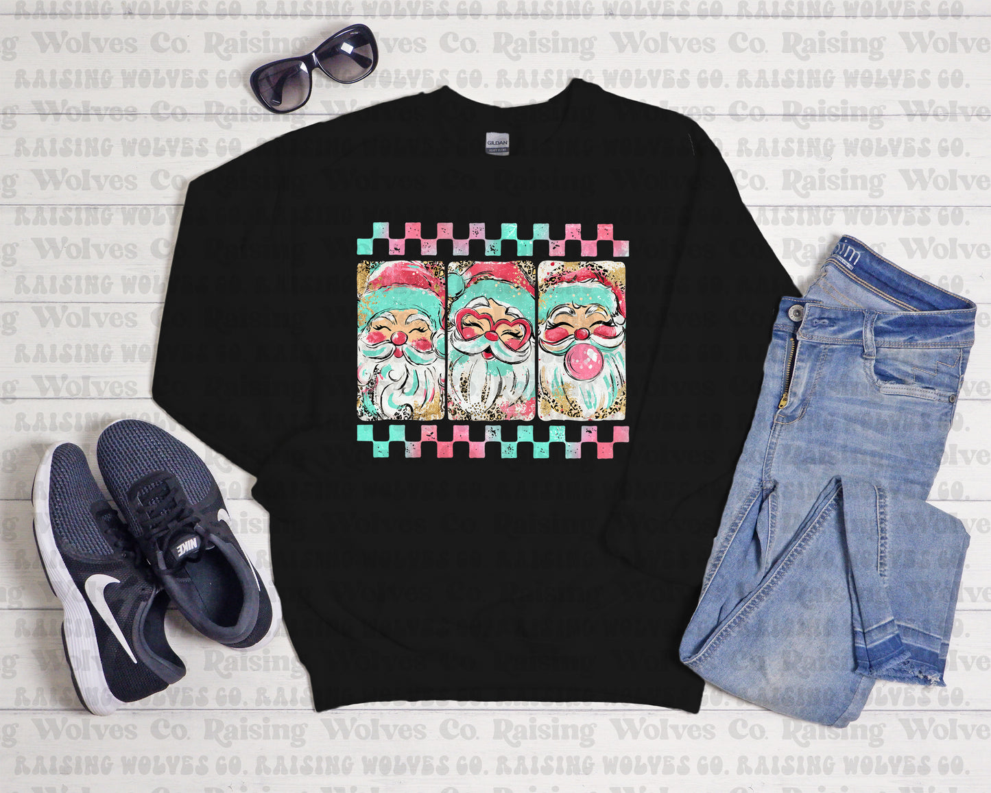 Cutie Santa Black Shirt