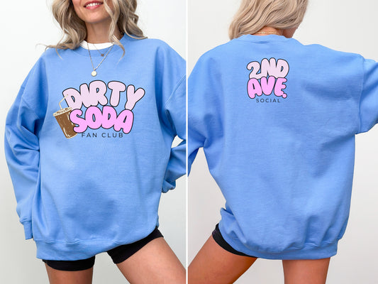 2nd Ave Social Dirty Soda Fan Club Blue Crewneck Sweatshirt