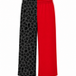 Red and Leopard Split Wide Leg Pants