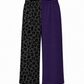 Black and Slate Leopard Split Wide Leg Pants