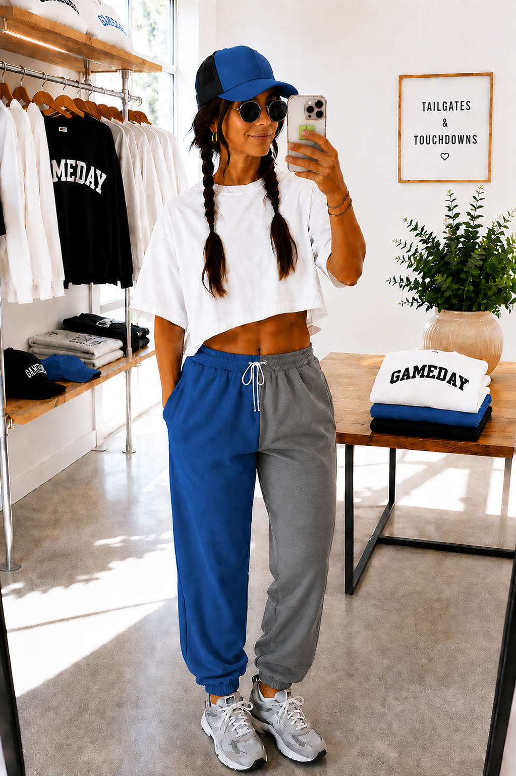 Blue and Gray Two-Tone Pants Blank