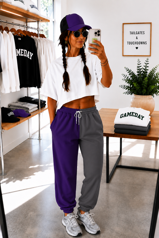 Purple and Slate Two-Tone Pants Blank