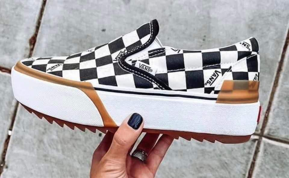 V Slip on Checkered Platform