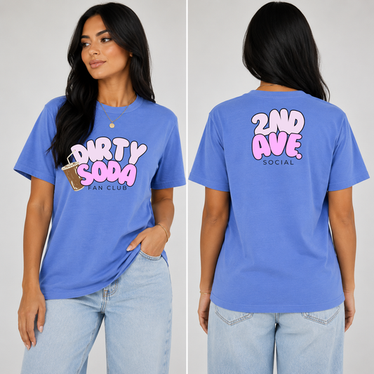 2nd Ave Dirty Soda Fan Club Flo Blue Comfort Colors Tee