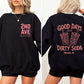 2nd Ave Good Days Start with Dirty Soda Black/Peach Crewneck Sweatshirt