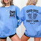 2nd Ave Good Days Start with Dirty Soda Blue/Black Crewneck Sweatshirt