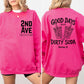 2nd Ave Good Days Start with Dirty Soda Pink/Black Crewneck Sweatshirt
