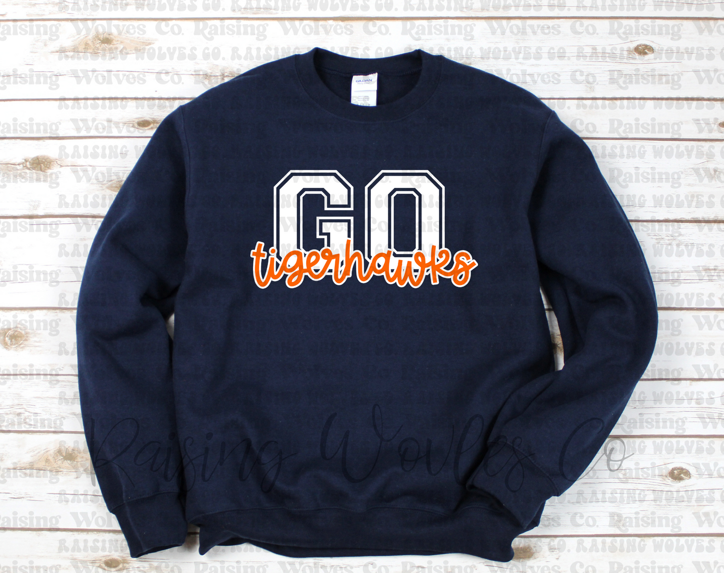 Go Tigerhawks Navy Crewneck Sweatshirt