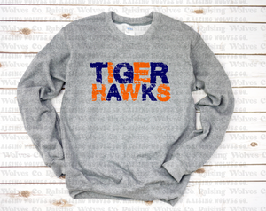 Tigerhawk Grunge Grey Crewneck Sweatshirt