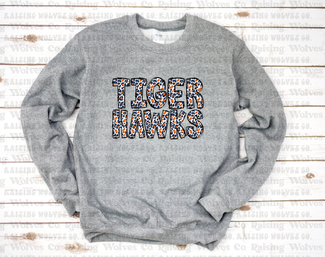 Tigerhawks Leopard Grey Crewneck Sweatshirt