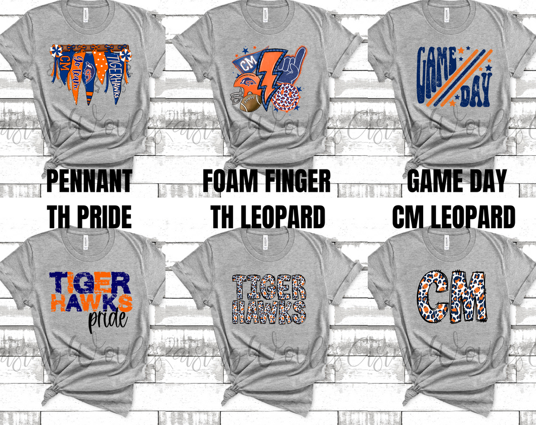 Tigerhawks Grey Tee Options 1