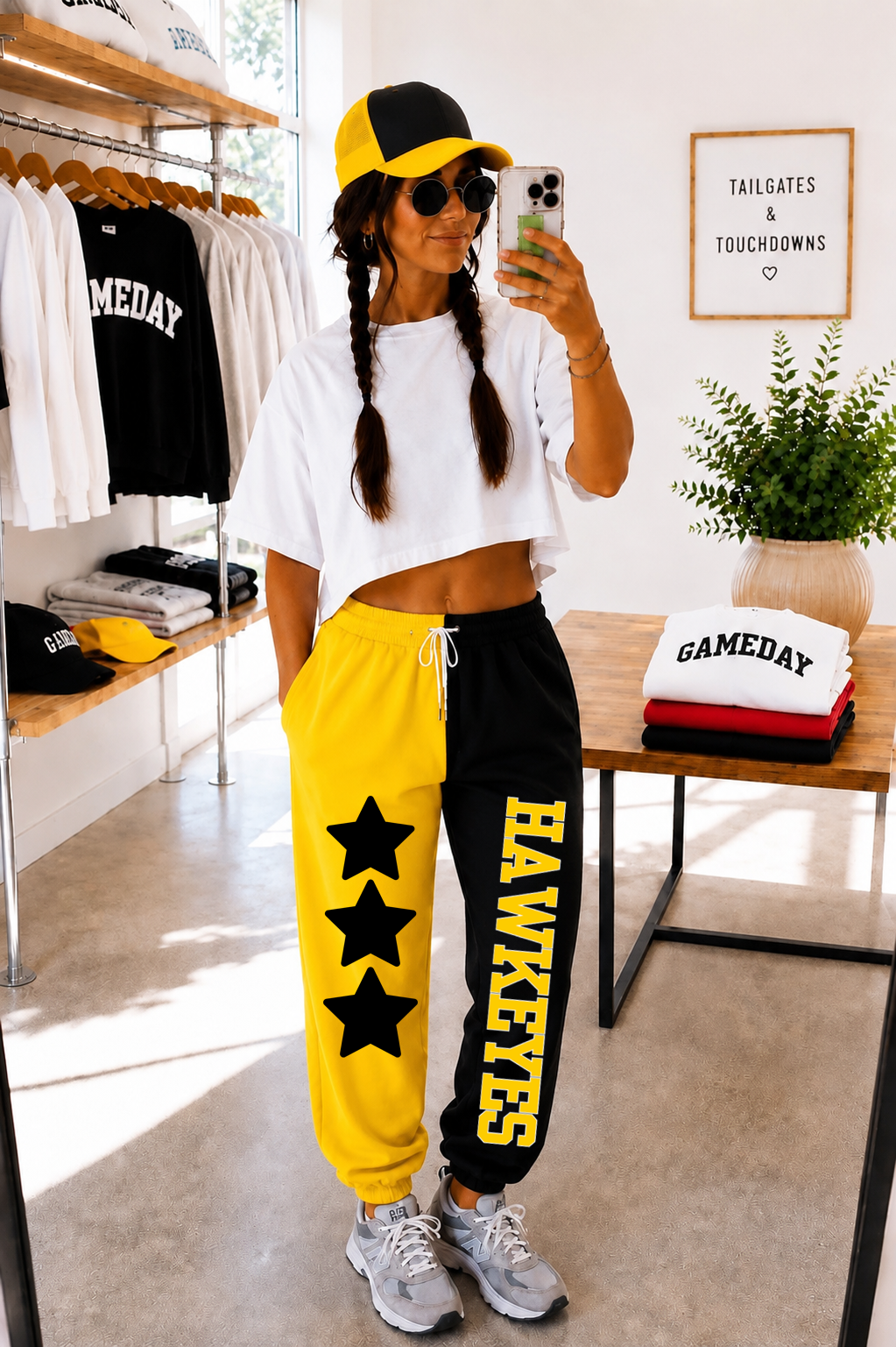 Iowa Two-Tone Pants with Design
