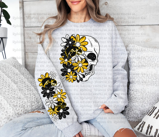 Iowa w/sleeve Grey Crewneck Sweatshirt