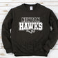 Newton Hawks Black Crewneck White Lettering