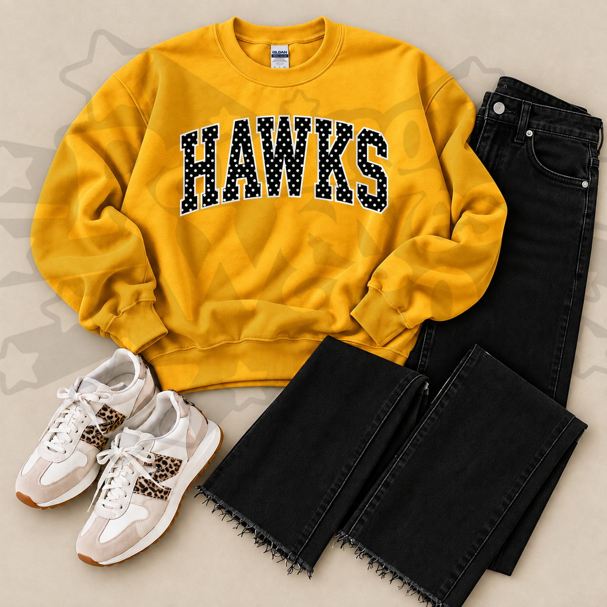 Hawks Gold Polka Dot