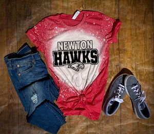 Newton Hawks Red Bleached Tee