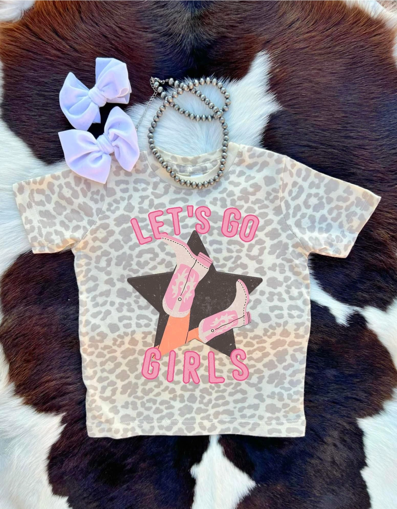 Lets Go Girls Toddler/Youth Unisex Leopard Tee