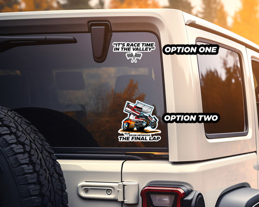 Kevin's Fundraiser- The Final Lap Window Sticker