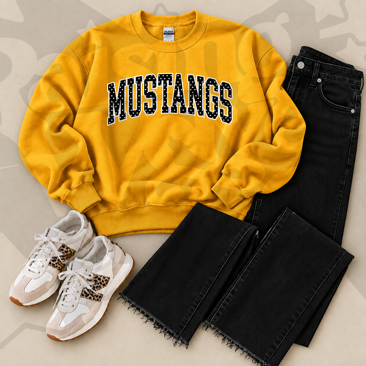 Mustangs Gold Polka Dot