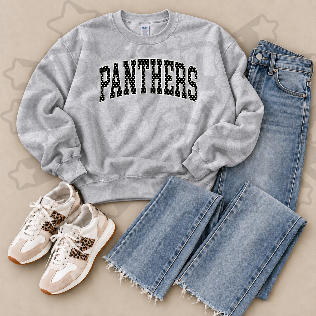 Panthers Grey Polka Dot
