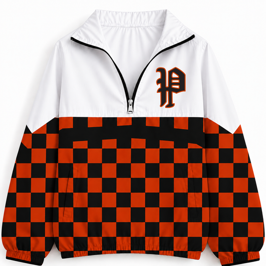 Pleasantville P Checkered Windbreaker