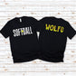 Black Custom Softball Mom Shirt