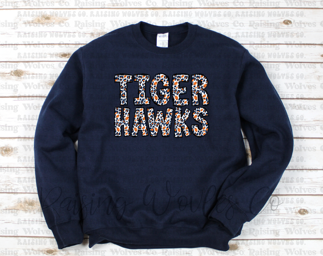 Tigerhawks Leopard Navy Crewneck Sweatshirt
