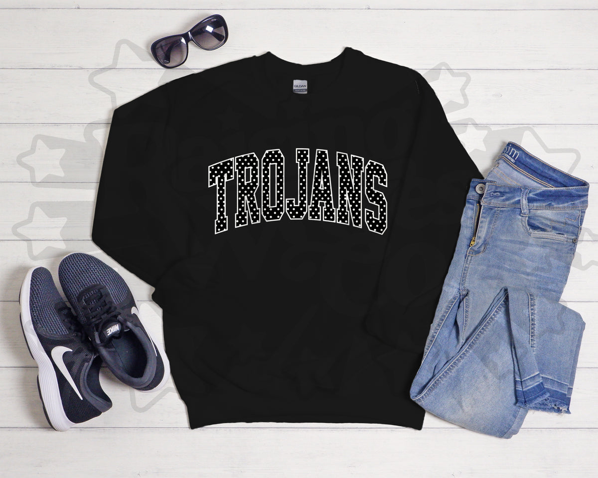 Trojans Black Polka Dot