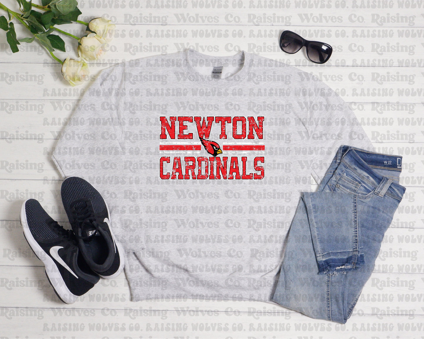 Cardinals Retro Varsity Grey Crewneck Sweatshirt