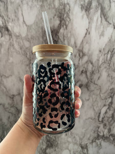 Leopard Beer Can Glass
