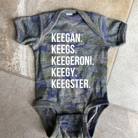 Vintage Camo Custom Nickname Infant/Toddler/Youth Shirt