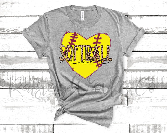 Heart Softball Mom Tank/Tee/Sweatshirt