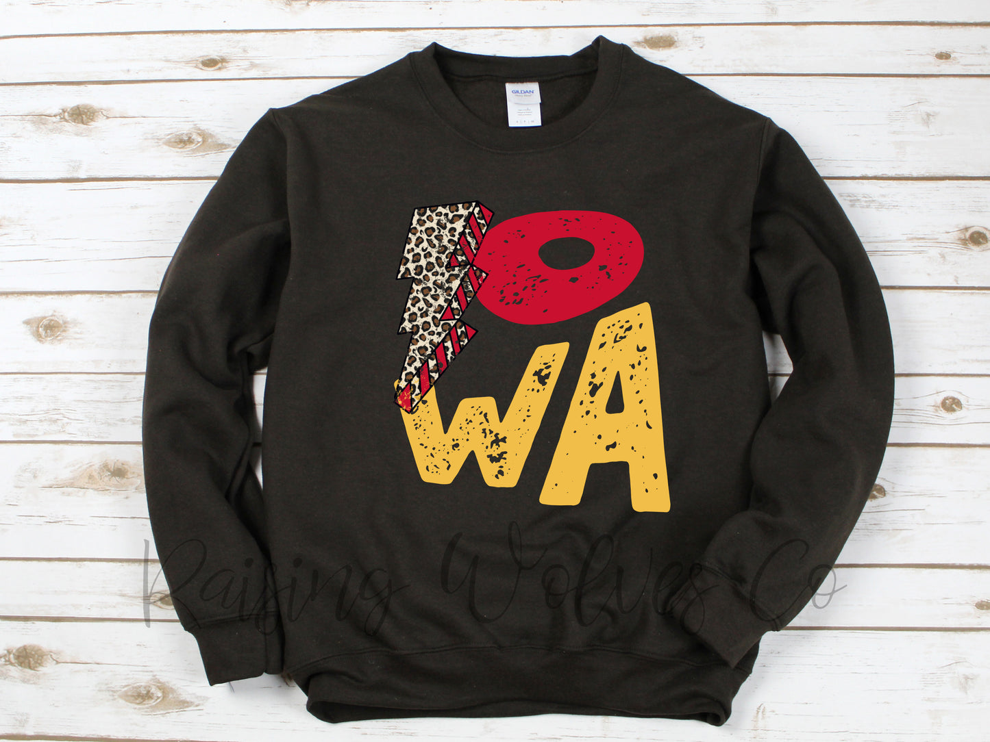 Iowa Black Crewneck Sweatshirt