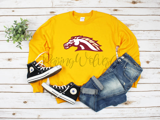 Mustangs Baseball Club Unisex Crewneck Sweatshirt Gold