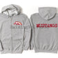 Mustangs Baseball Club Unisex Full Zip Hooded Sweatshirt Grey
