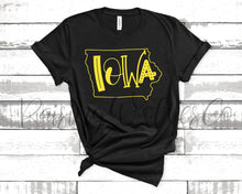 Load image into Gallery viewer, Iowa College Football //State Tee// Unisex Custom Shirt//Home Shirt// Customizable// Adult Graphic Tee// Spirit wear// College Team
