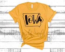 Load image into Gallery viewer, Iowa College Football //State Tee// Unisex Custom Shirt//Home Shirt// Customizable// Adult Graphic Tee// Spirit wear// College Team
