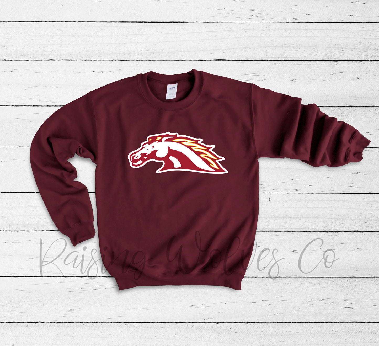 Mustangs Baseball Club Unisex Crewneck Sweatshirt Maroon