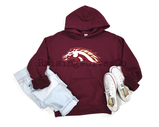 Mustangs Baseball Club Unisex Hooded Sweatshirt Maroon