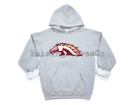 Mustangs Baseball Club Unisex Hooded Sweatshirt Grey