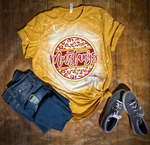 Load image into Gallery viewer, Mustangs Circle Mustard Bleached Tee
