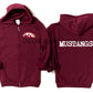 Mustangs Baseball Club Unisex Full Zip Hooded Sweatshirt Maroon