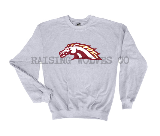 Mustangs Baseball Club Unisex Crewneck Sweatshirt Grey