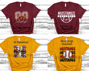 YOUTH Mustangs Tee- Your choice of Design